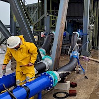 Pre-commissioning of pipes leading from submersible pumps in NCK shaft to the Water Treatment Plant